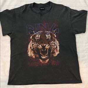 Anine Bing Black Tiger Graphic Tee